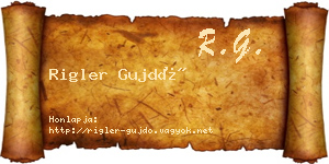 Rigler Gujdó névjegykártya